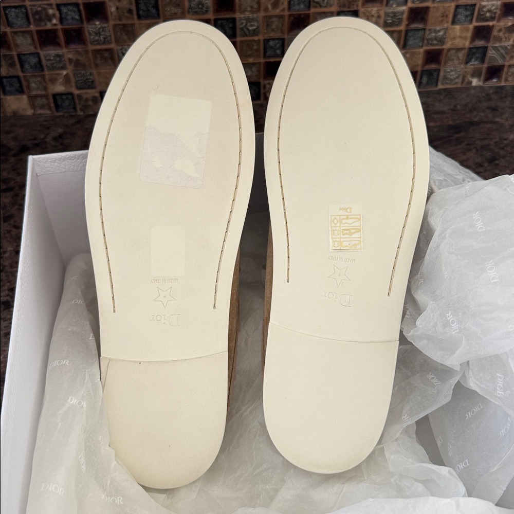 Christian Dior Dior boy slide mocassin loafer flats corde beige suede sz 40 - Picture 8 of 9